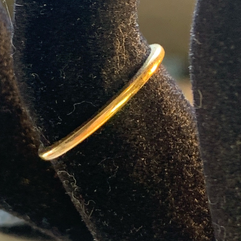 Gold Stackable Women's Thin Band Ring - Picture 8 of 10